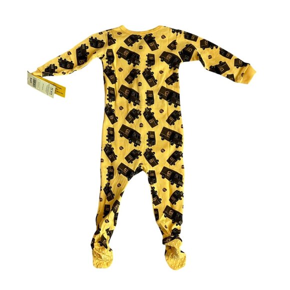 UPS New Yellow Infant Footed Sleeper Pajamas 12-18 Months Cotton Blend - Picture 7 of 7